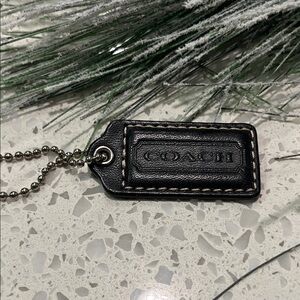 Coach Black Leather Key Holder 2”x1”